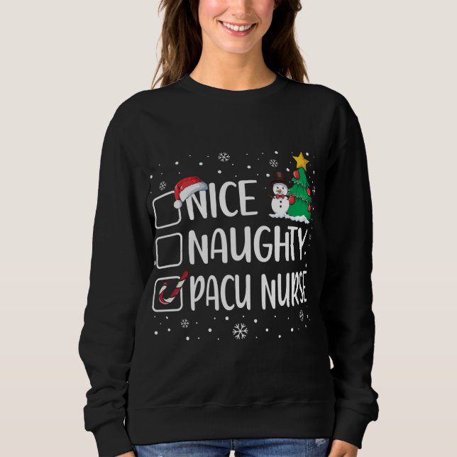 Nice Naughty Pacu Nurse Funny jul Pajama Xma T Shirt (Framsida)