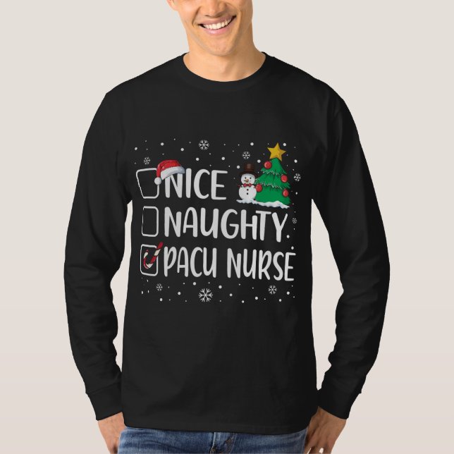 Nice Naughty Pacu Nurse Funny jul Pajama Xma T Shirt (Framsida)