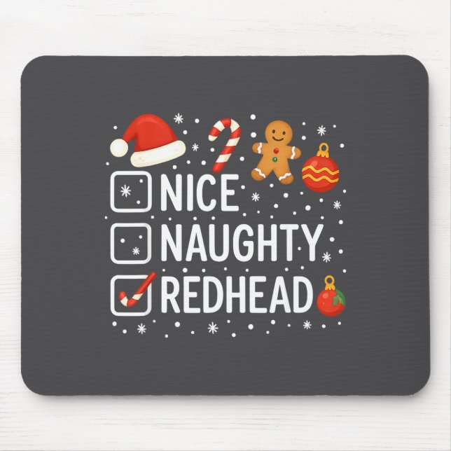 Nice Naughty Redhead Funny Christmas Quote  Musmatta (Framsidan)
