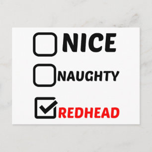 NICE NAUGHTY RÖDHÅRIG VYKORT