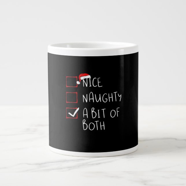 Nice Naughty Santa Hat Humor Vibe  Jumbo Mugg (Framsidan)