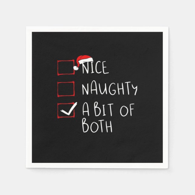 Nice Naughty Santa Hat Humor Vibe  Pappersservett (Framsidan)
