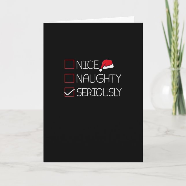 Nice Naughty Seriously Christmas Modern Style Kort (Framsida)