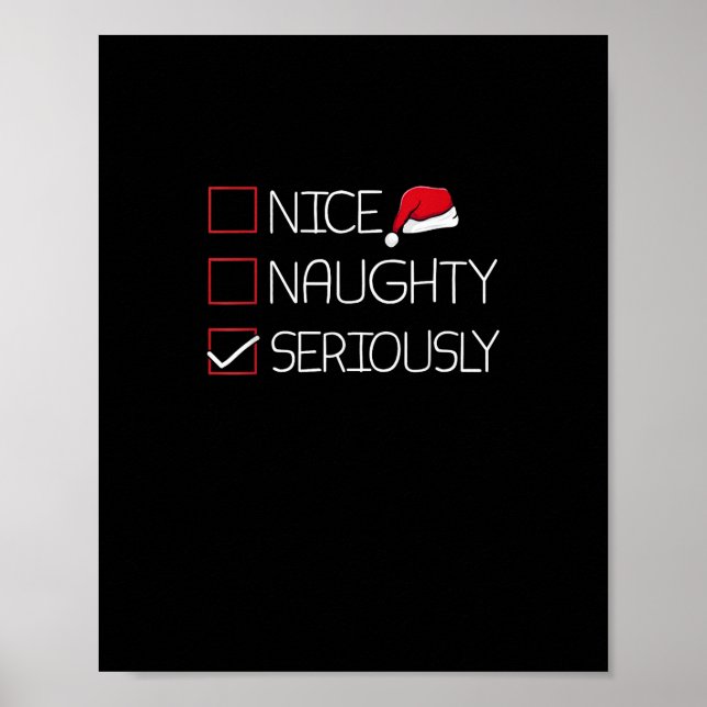 Nice Naughty Seriously Christmas Modern Style  Poster (Framsidan)