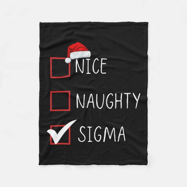 Nice Naughty Sigma List Jultomten Funny Sarcasti Fleecefilt (Framsidan)