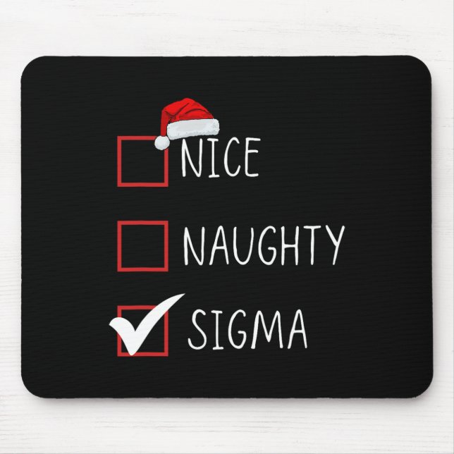 Nice Naughty Sigma List Jultomten Funny Sarcasti Musmatta (Framsidan)