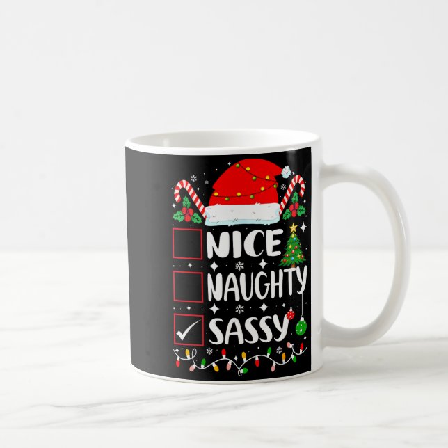 Nice Naughty Sy Christmas List  Kaffemugg (Höger)