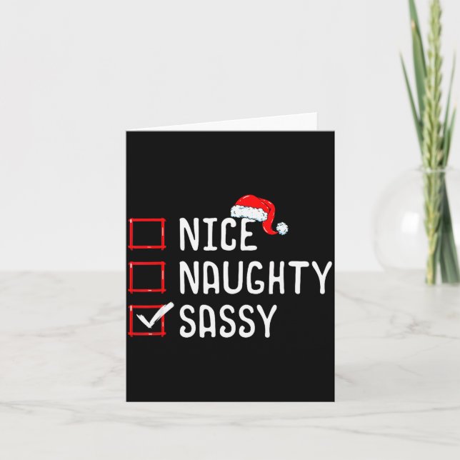 Nice Naughty Sy Christmas List  Kort (Framsida)