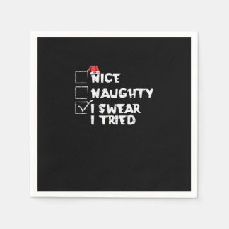 Nice Naughty Tried My Best Holiday Humor  Pappersservett