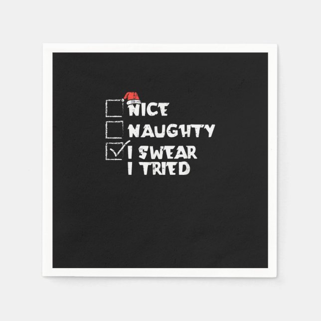 Nice Naughty Tried My Best Holiday Humor  Pappersservett (Framsidan)