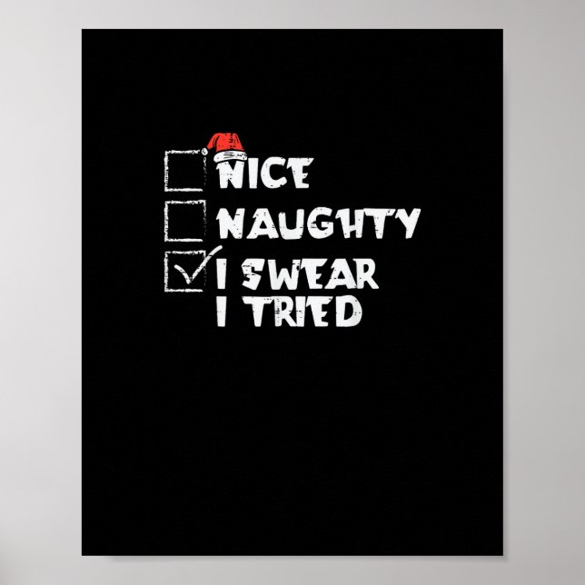 Nice Naughty Tried My Best Holiday Humor  Poster (Framsidan)
