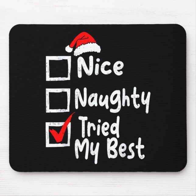 Nice Naughty Tried My Funny Christmas List Family  Musmatta (Framsidan)