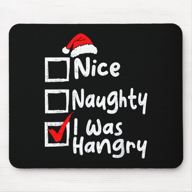 Nice Naughty Was Hungry Funny Christmas List Famil Musmatta (Framsidan)
