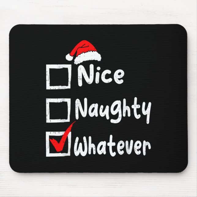 Nice Naughty Whatever Funny Christmas List Family  Musmatta (Framsidan)