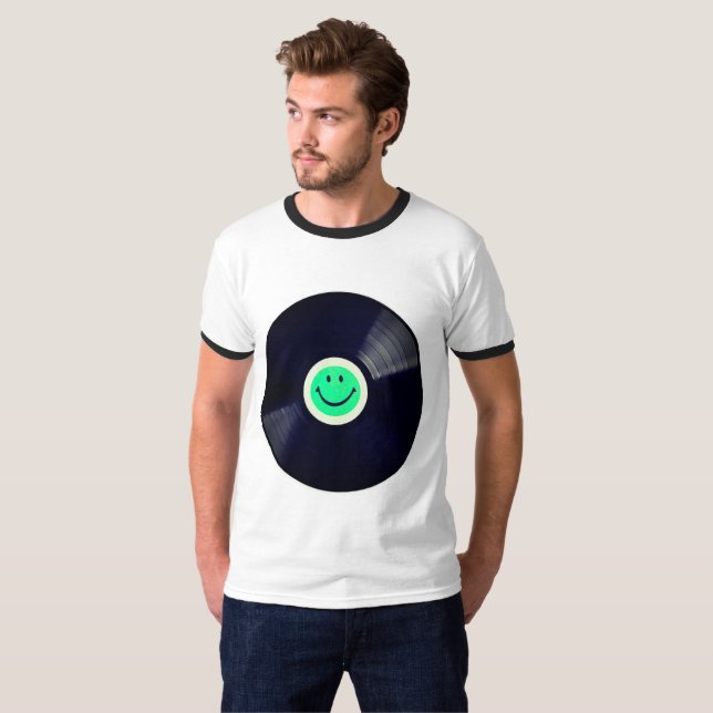 Nice neon Happy face – Happiness – smiling face T Shirt (Hel framsida)