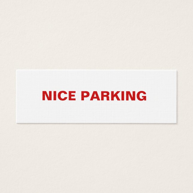 NICE PARKING LITET VISITKORT (Framsidan)