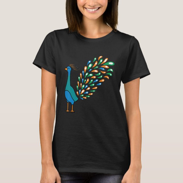 Nice Peacock Caretaker T Shirt (Framsida)