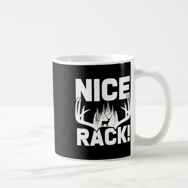 Nice Rack Antlers Hjort Funny Hunter Humor Kaffemugg (Höger)