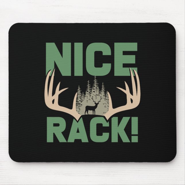 Nice Rack Antlers Hjort Funny Hunter Humor Musmatta (Framsidan)