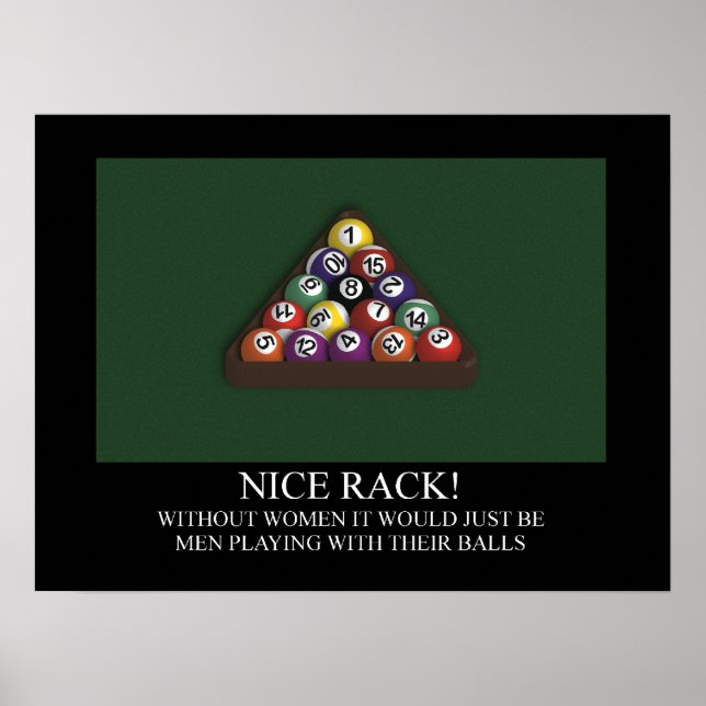 NICE RACK Billiards Bassäng Poster (Framsidan)