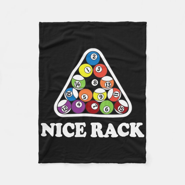 Nice Rack Billiards Bassäng T Shirt Fleecefilt (Framsidan)