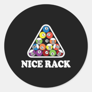 Nice Rack Billiards Bassäng T Shirt Runt Klistermärke