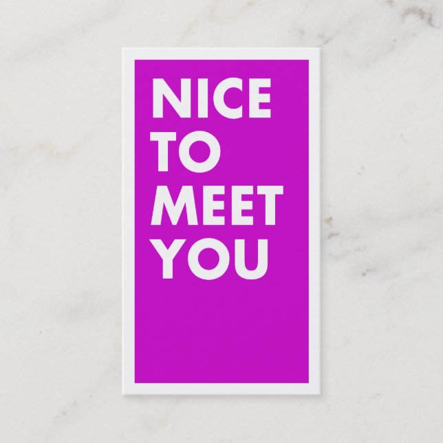 Nice som möter dig visitkort (Framsida)