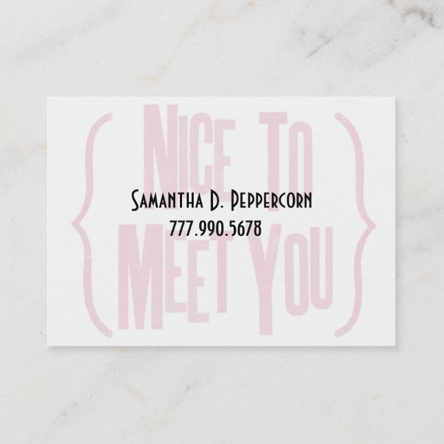 Nice som möter dig visitkort (Baksida)