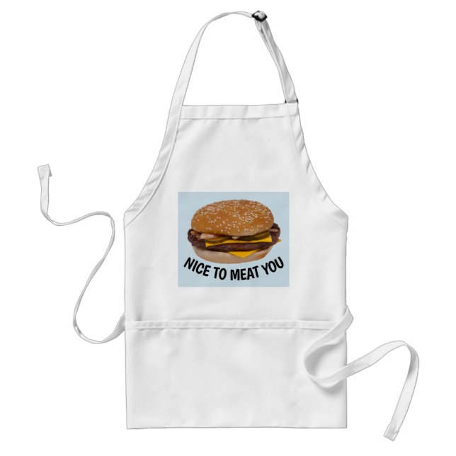 NICE TILL KÖTT DIG, FUNNY Cheeseburger Aprons Förkläde (Framsidan)