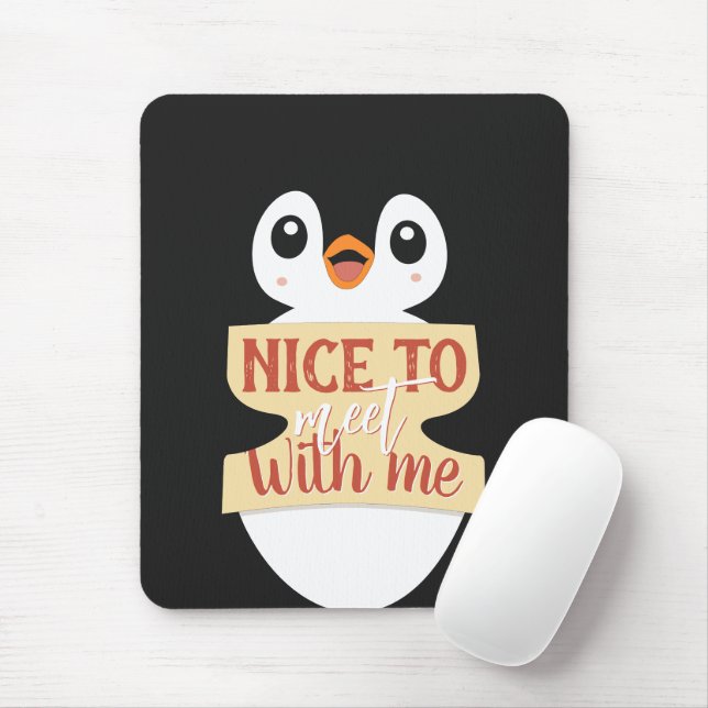 Nice to meet with me: Customizable penguin sign Musmatta (Med mus)