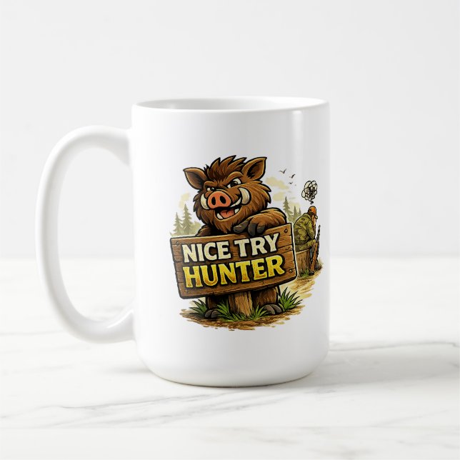 Nice Try Hunter Kaffemugg (Vänster)