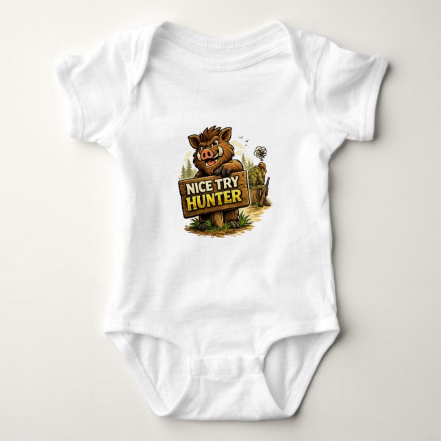 Nice Try Hunter T Shirt (Framsida)