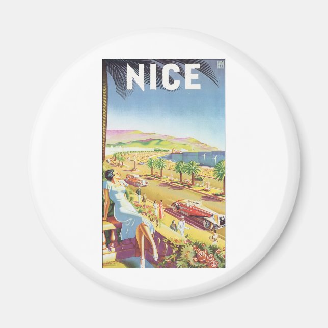 NICE Vintage resor Poster Magnet (Framsidan)