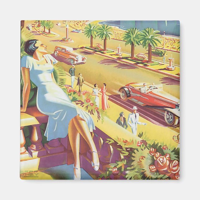 Nice Vintage resor Poster Magnet (Framsidan)