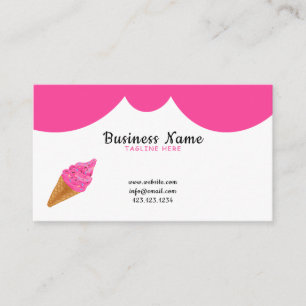 Nice White and Rosa Sprinkles Ice Cream Shop Visitkort