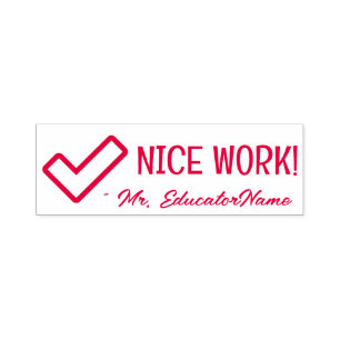 "NICE WORK!" Tilldelsmärkning Rubber Frimärke Självfärgande Stämpel