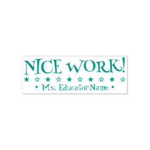 "NICE WORK"! Utbildare Rubber Frimärke Självfärgande Stämpel