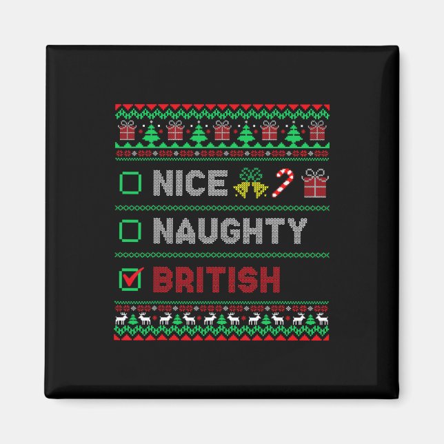 Nicefördraget - Brittiska julchecklistan England Magnet (Framsidan)