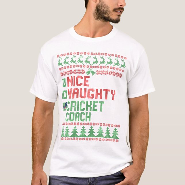 Nicefördraget "Cricket Coach Funny julgåva" T Shirt (Framsida)