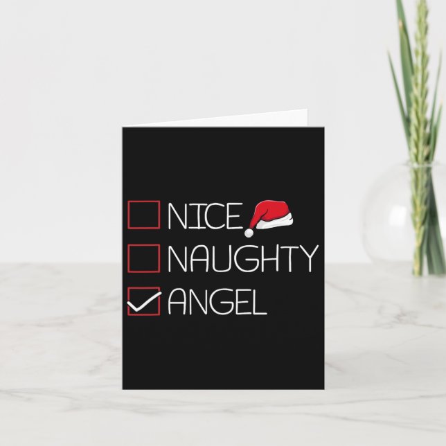Nicefördraget Naughty Angel jul Pajama Funny Humor Kort (Framsida)