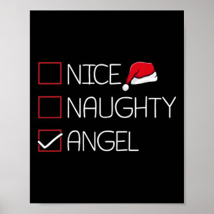 Nicefördraget Naughty Angel jul Pajama Funny Humor Poster