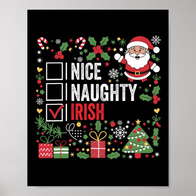 Nicefördraget Naughty Irish Jul Jultomten Ireland Poster (Framsidan)
