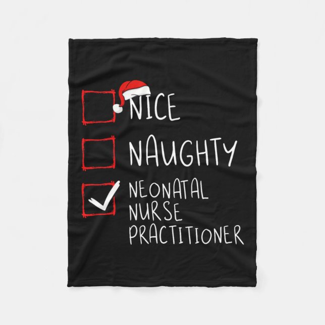 Nicefördraget Naughty Neonatal Nurse Practice jul Fleecefilt (Framsidan)