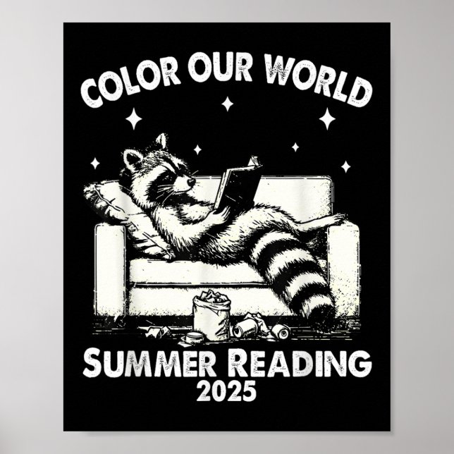 Nicefördraget Raccoon Bok Älskare, sommarbehandlin Poster (Framsidan)