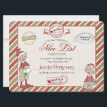 Nicelistcertifikat från Jultomten Inbjudningar<br><div class="desc">Officiell Santa's Nice List Certificate. Matchande objekt är tillgängliga. Du kan redigera alla formuleringar och till och med flytta inslag med hjälp av knappen "Redigera med Design Verktyg".</div>