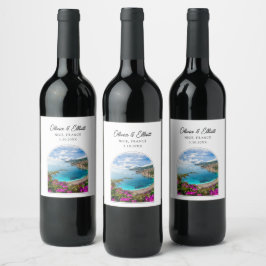Nicemärkning Frankrike Bröllop Vin Vinflaska Etikett