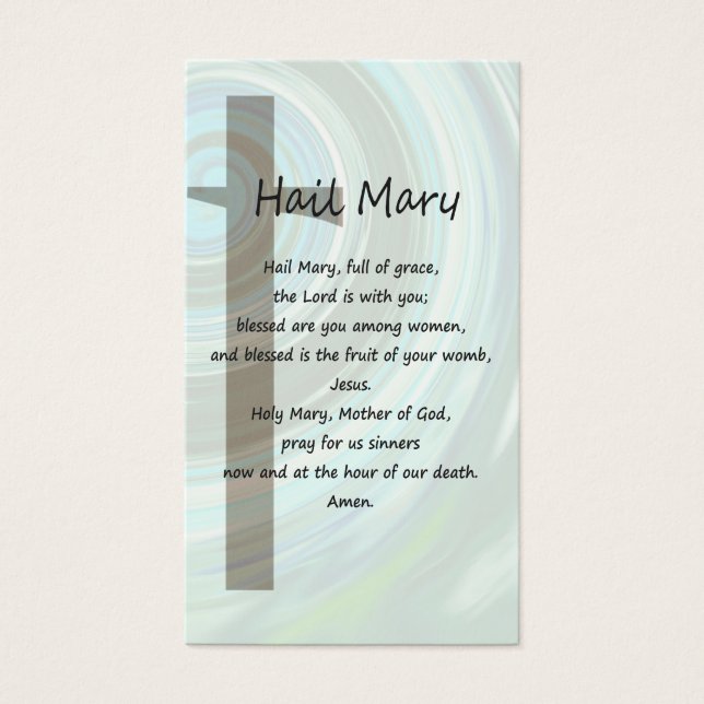 Nicene Creed och Hail Mary Prayer Card Visitkort (Framsidan)