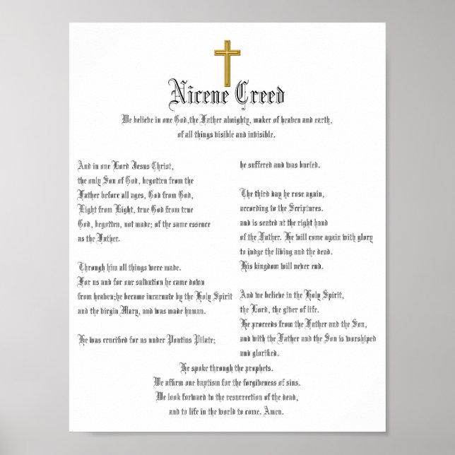 Nicene Creed och Kor Poster (Framsidan)