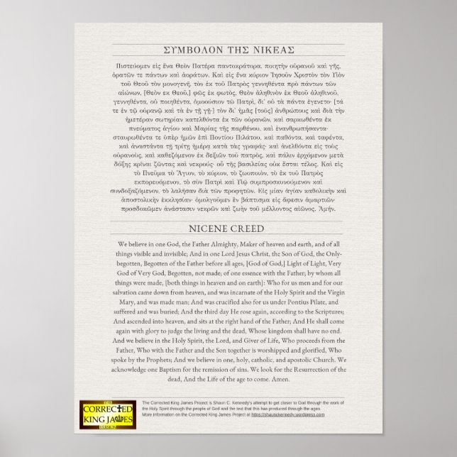 Nicene Creed Poster (Framsidan)