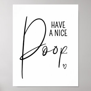 Nicepoop Funny Bathroom citerar Ord teckning Poster